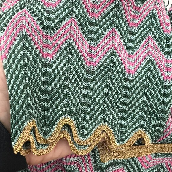 Missoni collection chevron multicolor V neck top size M - Picture 5 of 5